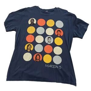 Maroon 5 Band North America Tour 2013 Concert Blue T-Shirt Size XL FLAW